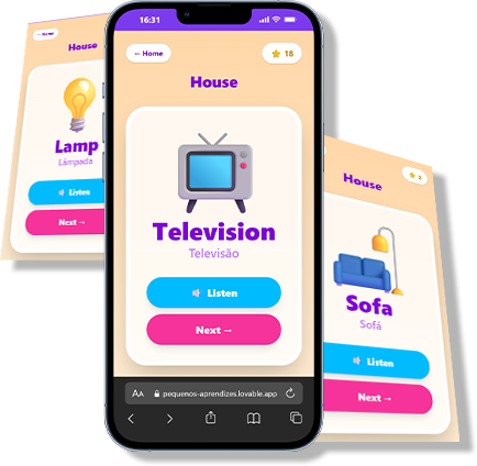 Tela do app: categoria Casa